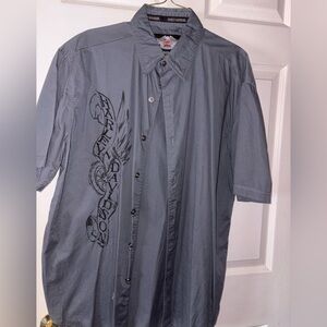 Harley-Davidson Gray Button Down Shirt
